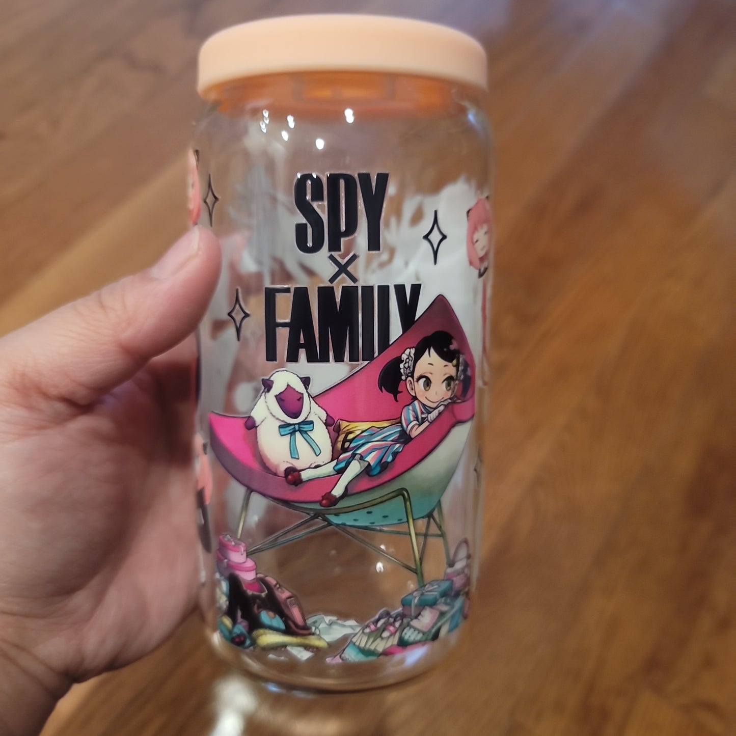 SPY FAMlLY GLASS CUP