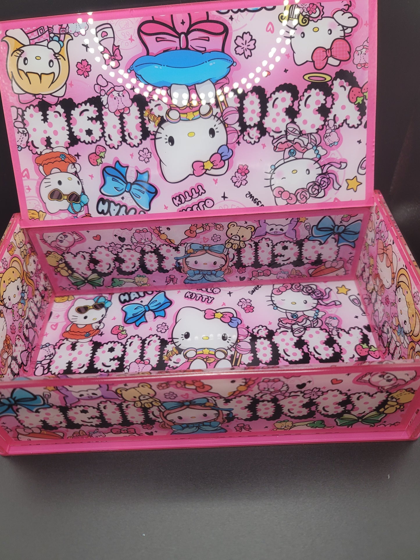 Pink H K Acrylic Storage Box