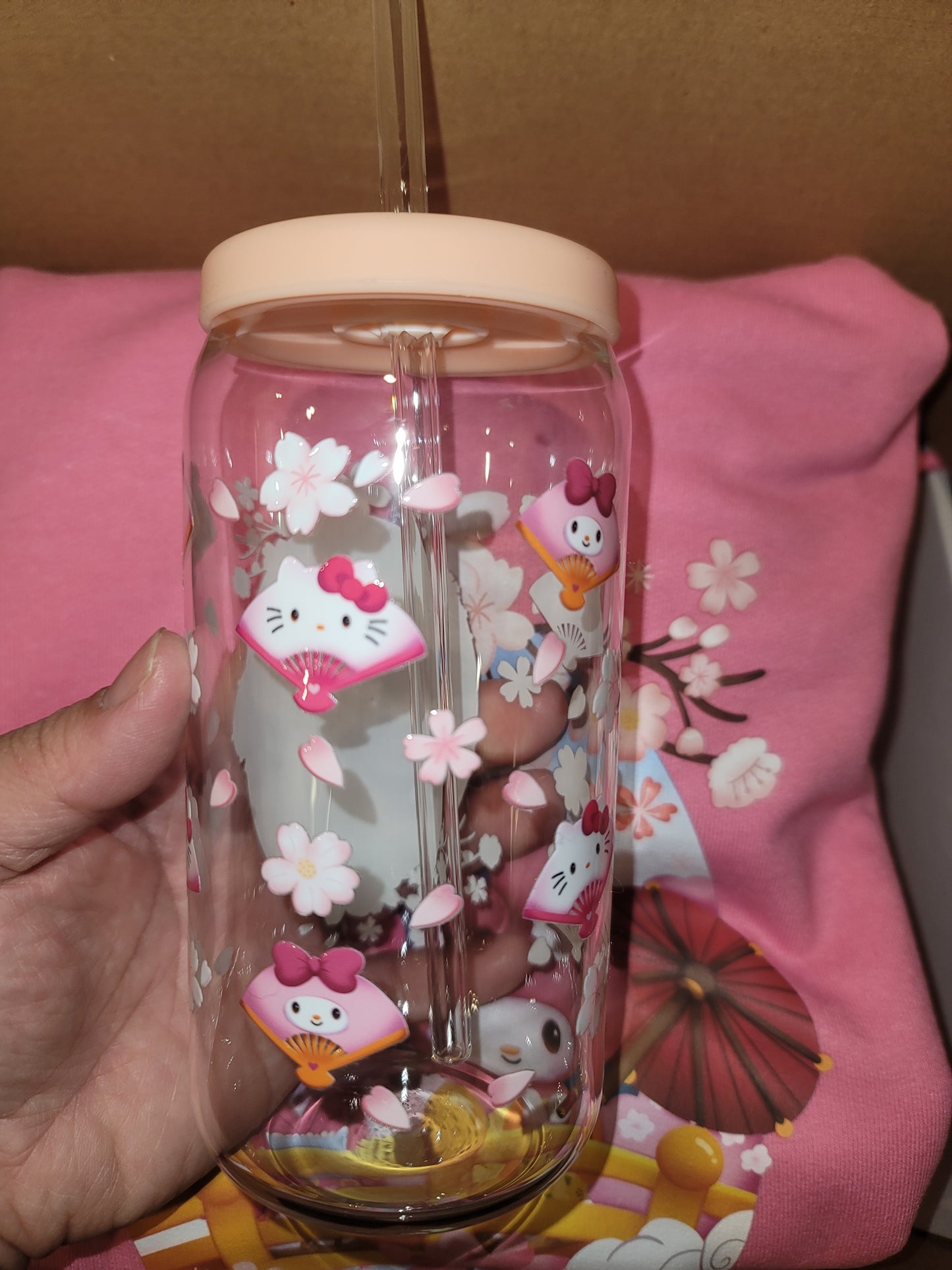 Kitty & Melo Glass Cup