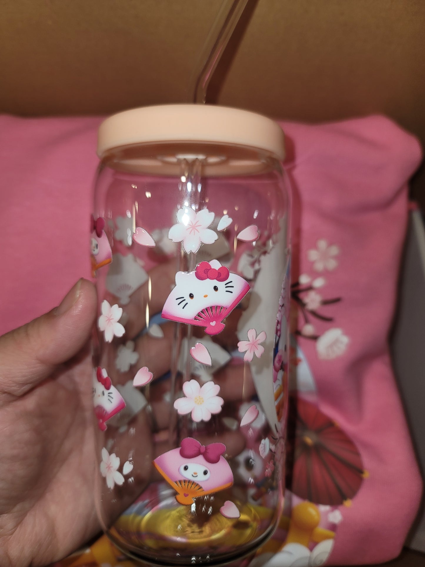Kitty & Melo Glass Cup