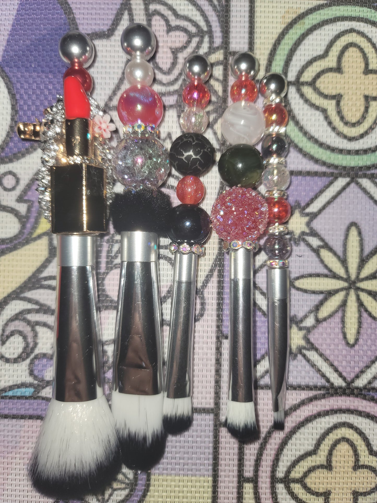 Beaded Makeup Brush Set