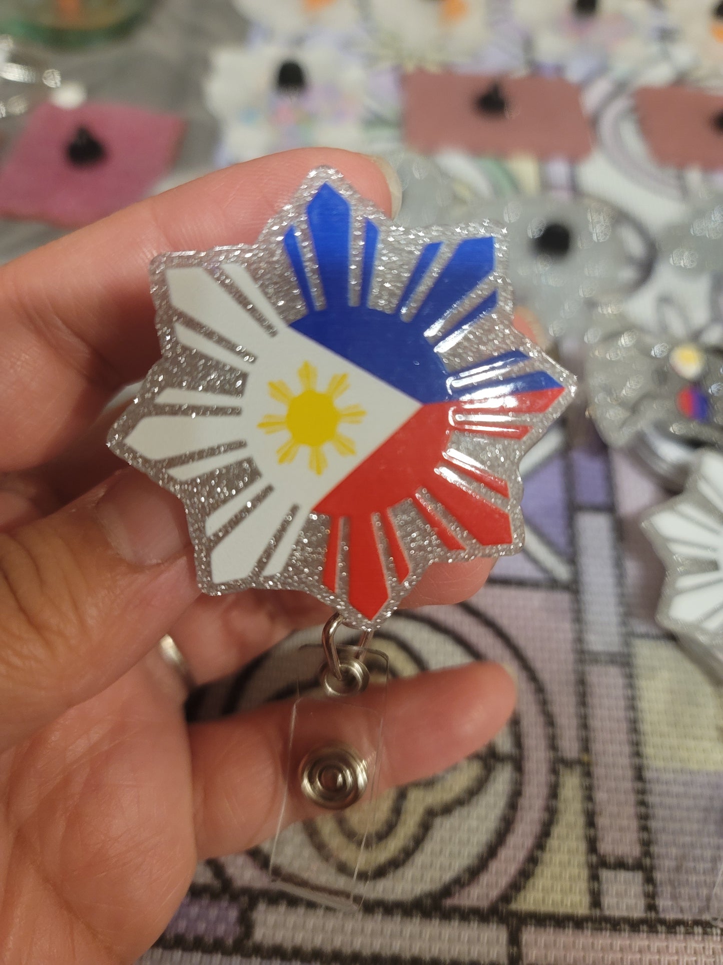 Light Up Filipino ID Badge Reels