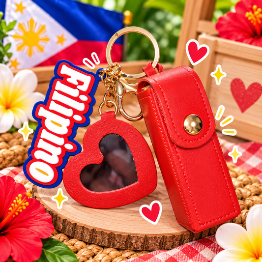 Filipino Mirror & Lipstick holder keychain